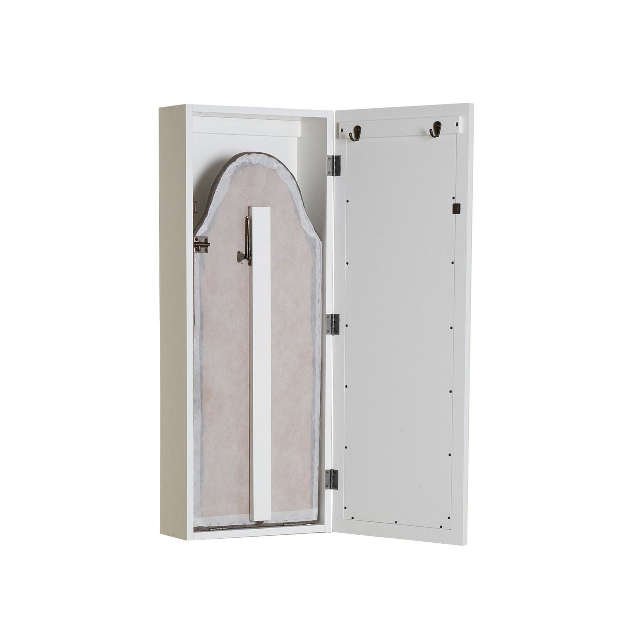 Southern Enterprises 42" White Rectangular Wall Mount Ironing Center with Storage Shelves - Thumbnail 3