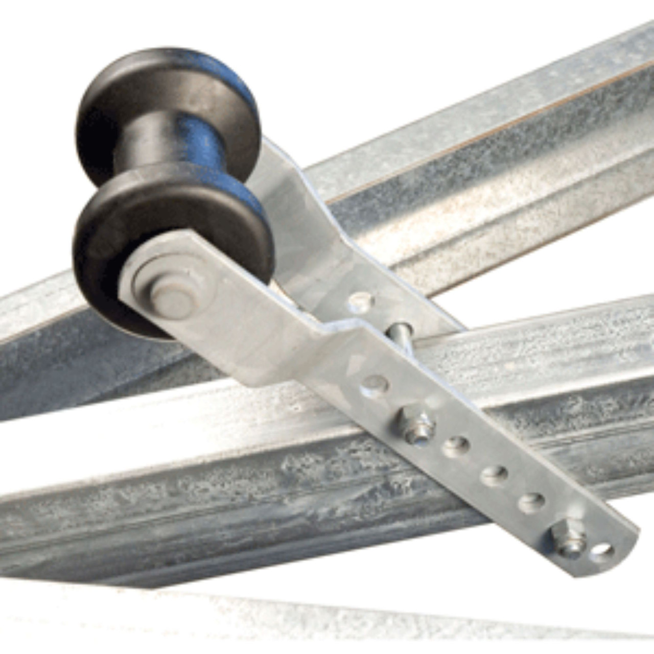 C.E. Smith® 10405G - 12" W Black Rubber Keel Roller Bracket Assembly