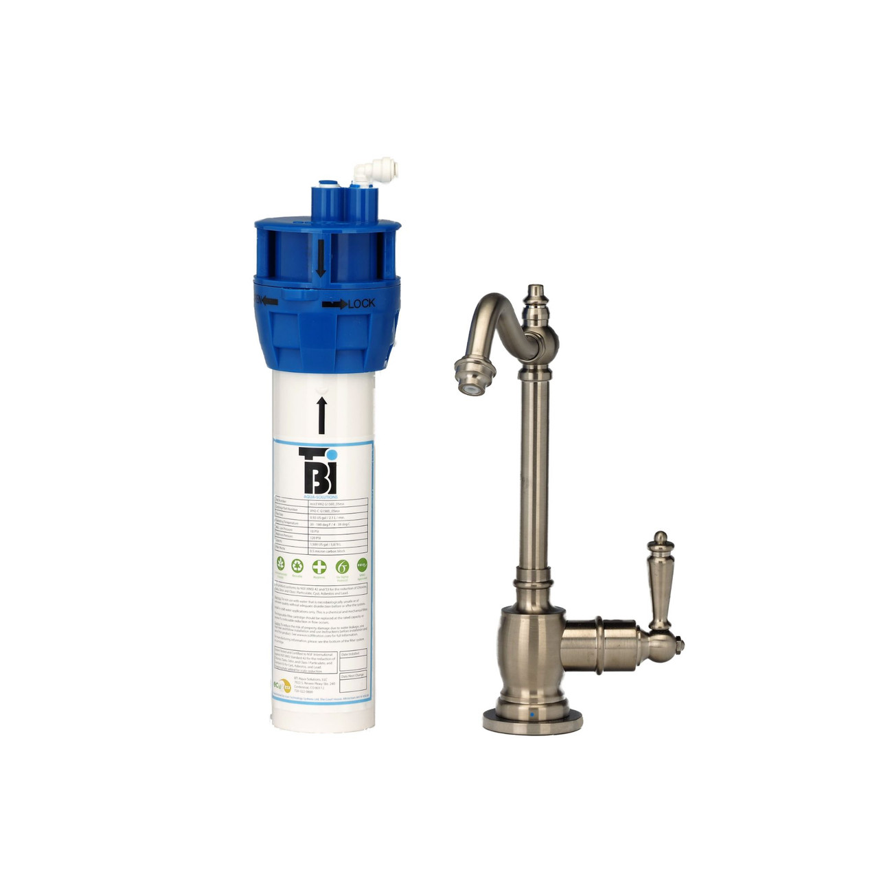 AquaNuTech Hook Spout Cold Water Only Filtration Faucet with Filtration ...