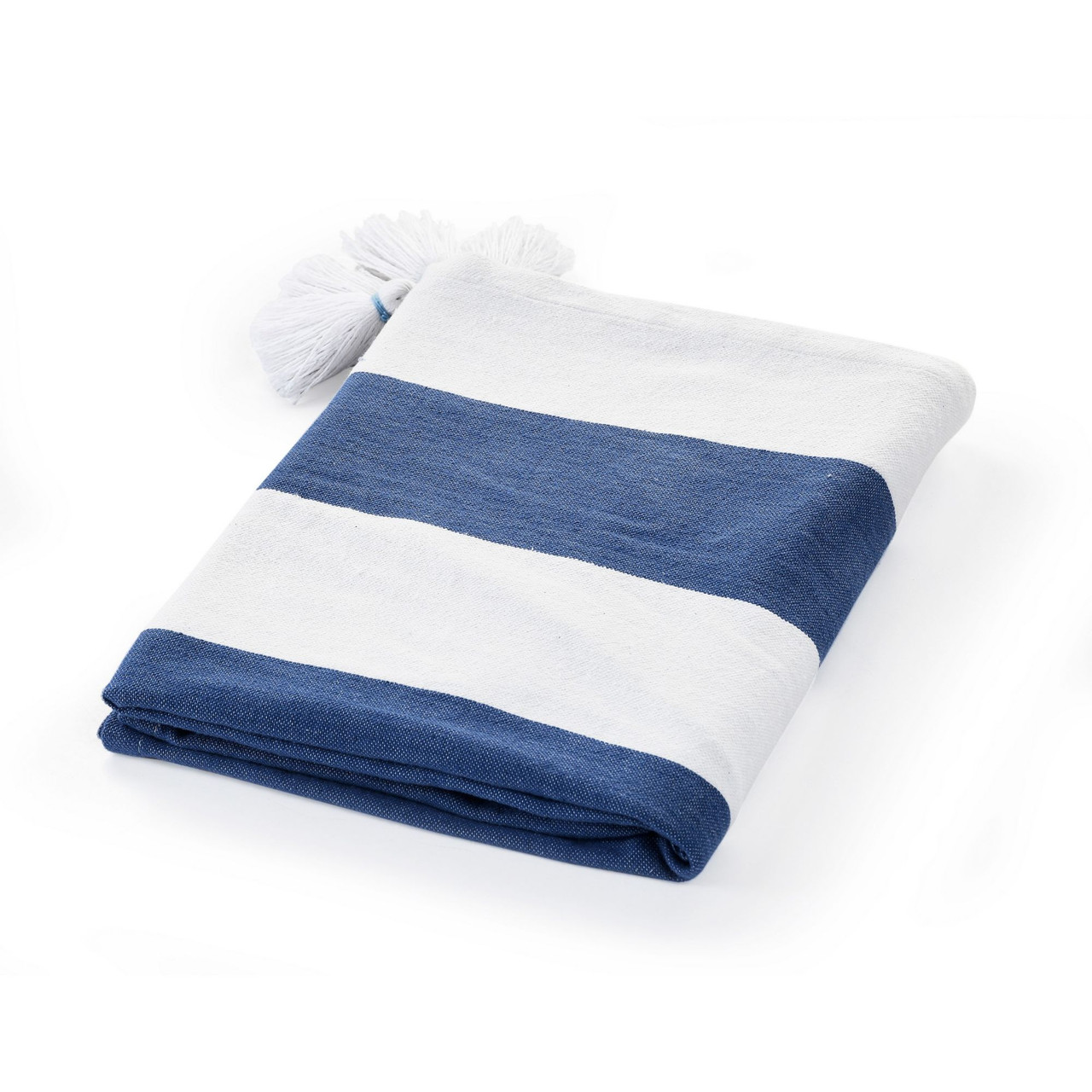 Navy Blue White Striped Throw Blanket 50