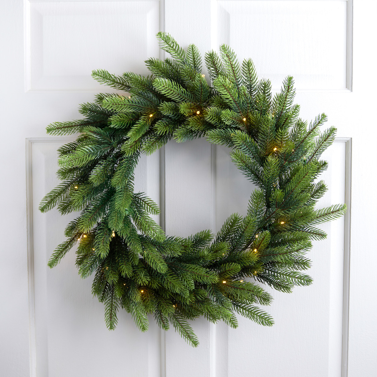 Real Touch Battery Operated 24-inch realistic Noble Fir wreath