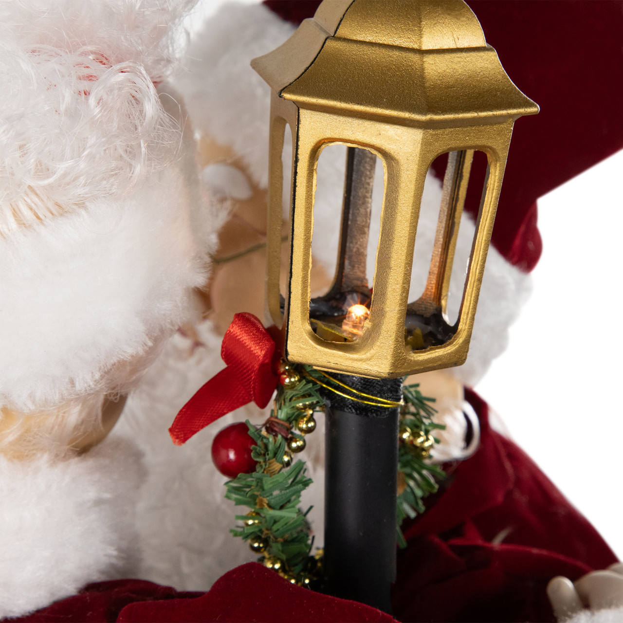 Animated & Musical Mr. & Mrs. Claus Figures with Lighted Lamppost