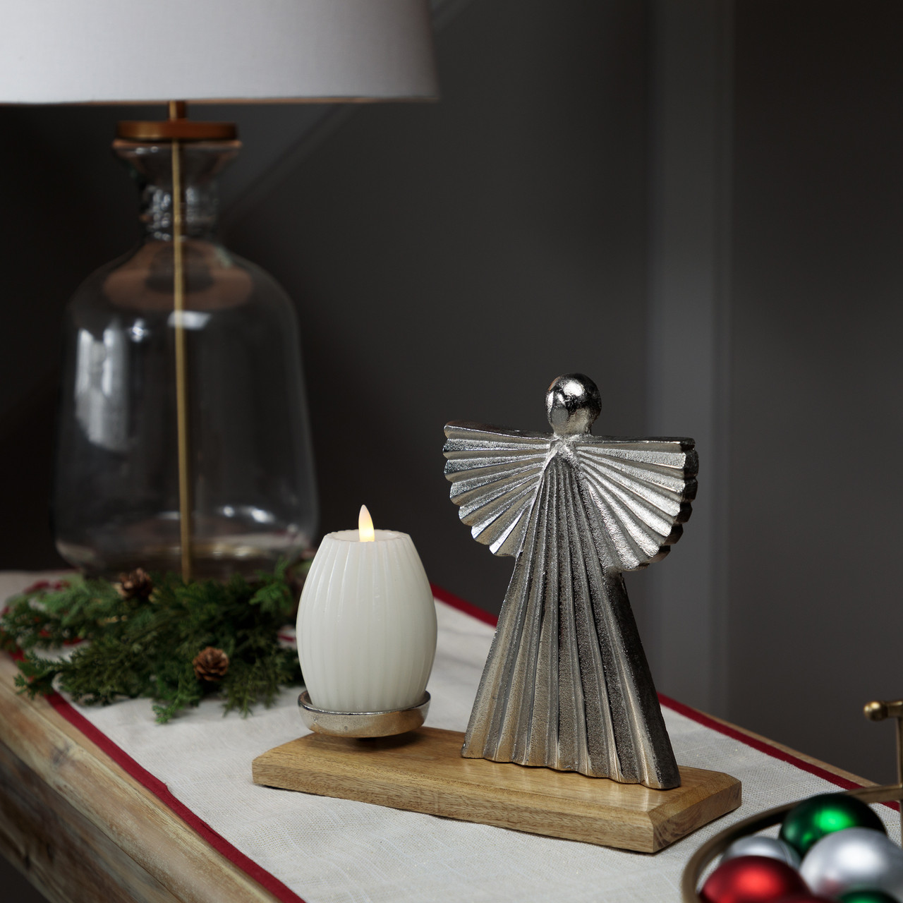 Heavenly Angel Metal Christmas Votive Candle Holder - 10  Vintage Silver Plated Reindeer & Sleigh Holiday Christmas Votive Candle Holders main image 0