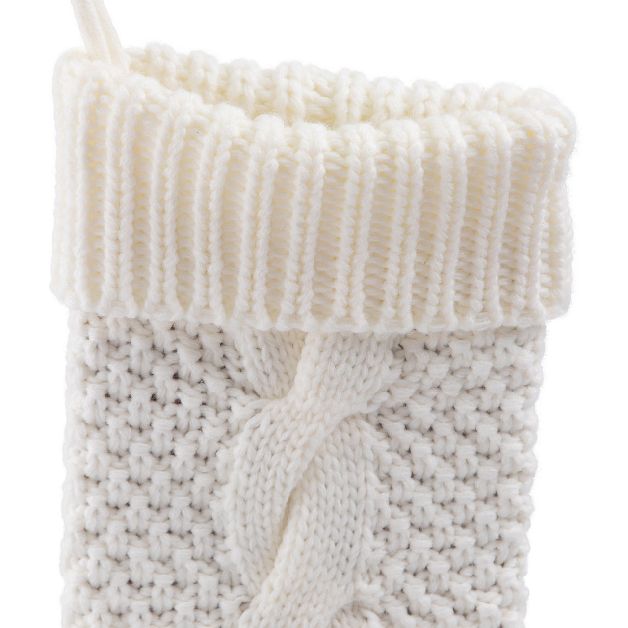 Cable Knit Textured Christmas Stocking 20 White Christmas Central