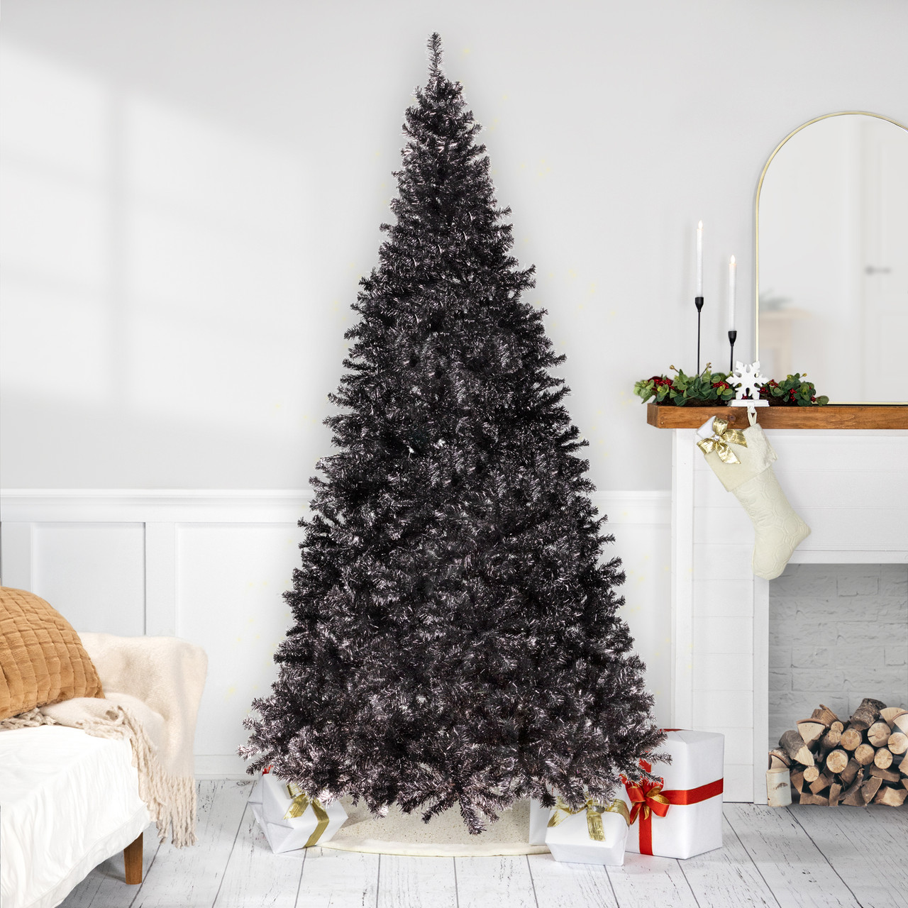 Artificial Tree Prelit Tinsel 108 Inch PVC Halloween - Thumbnail 5