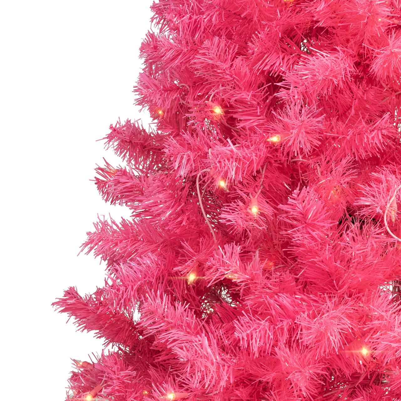 Pre-Lit Artificial Tinsel Christmas Tree - Pink - 9' - Clear Lights |  Christmas Central