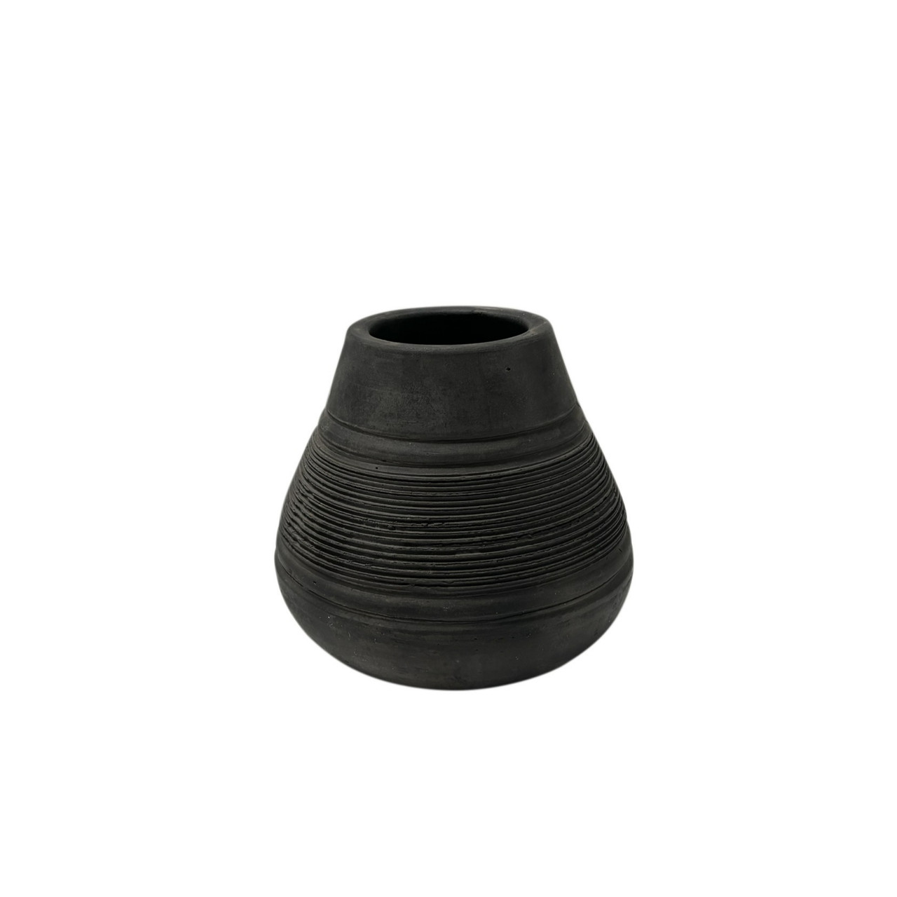 Tapered Terracotta Vase 6.25" Black Christmas Central
