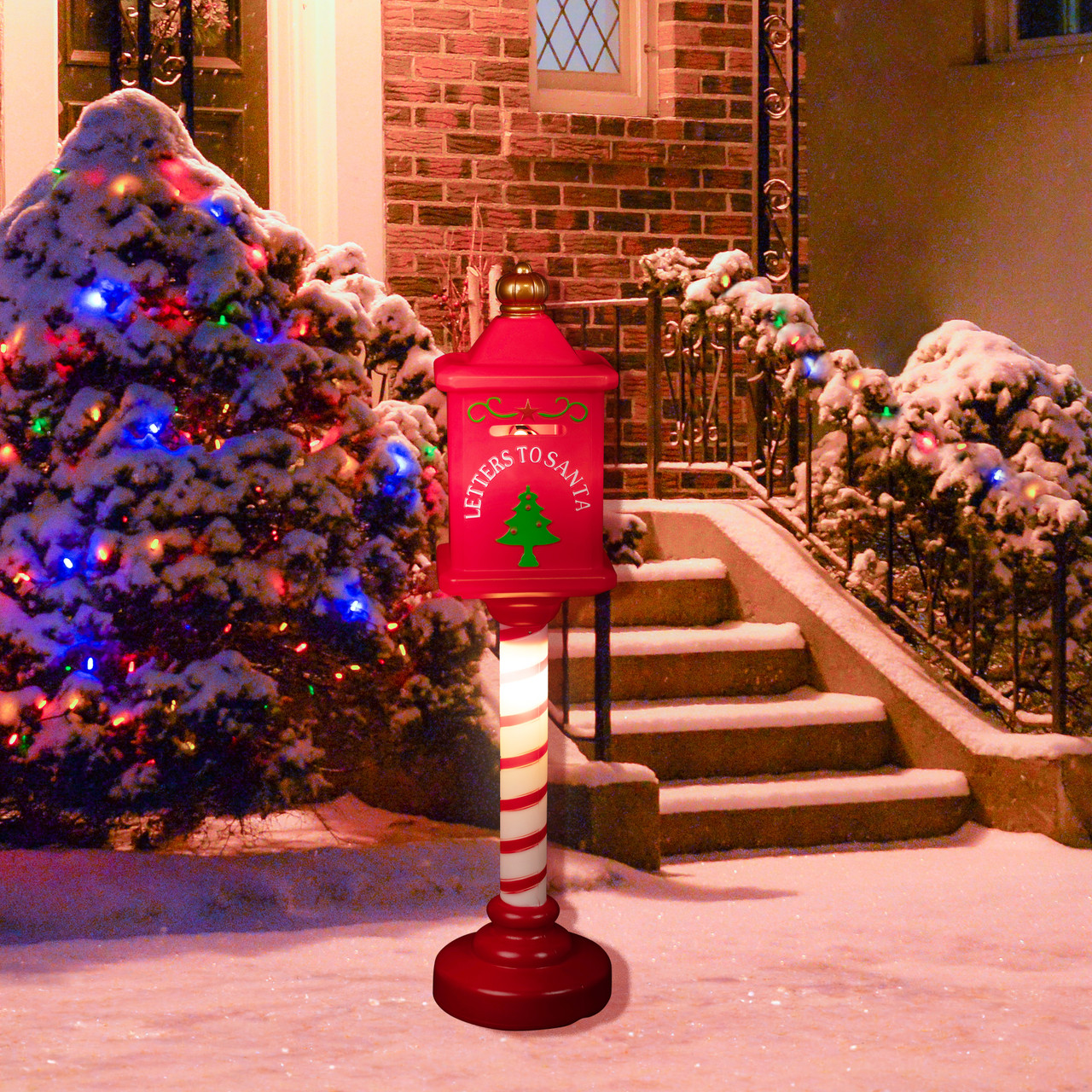 Lighted Letters To Santa Mail Box Blow Mold Outdoor Christmas