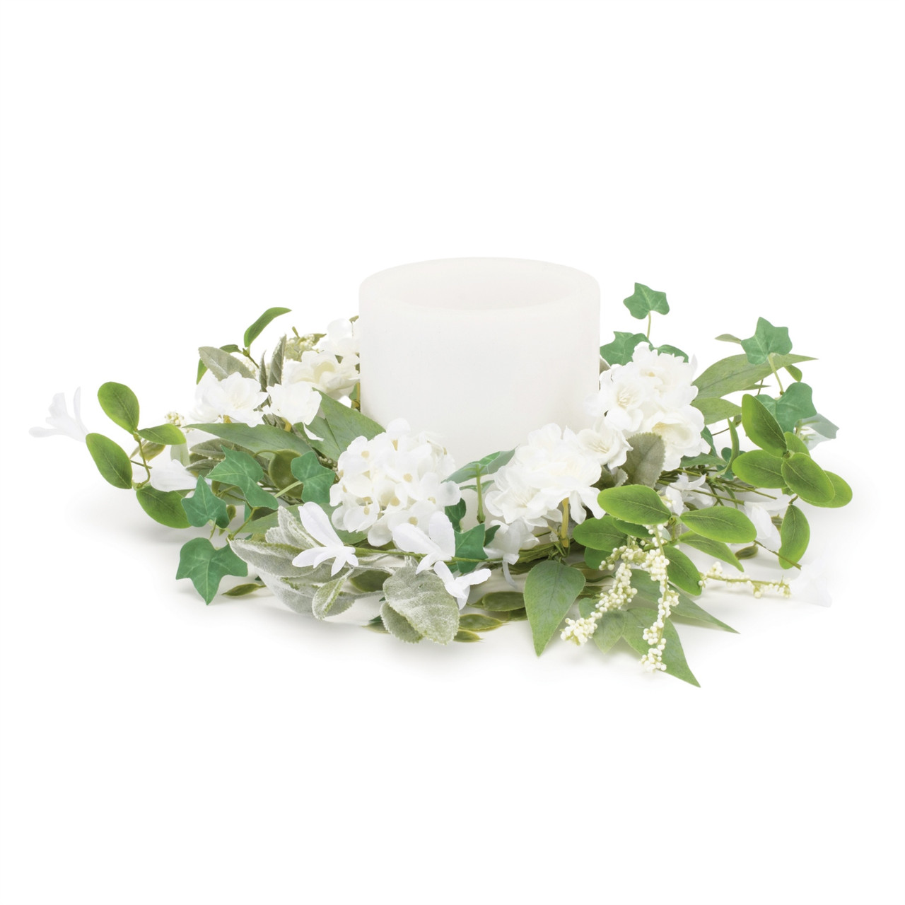 Mixed Floral and Foliage Candle Ring - Thumbnail 5
