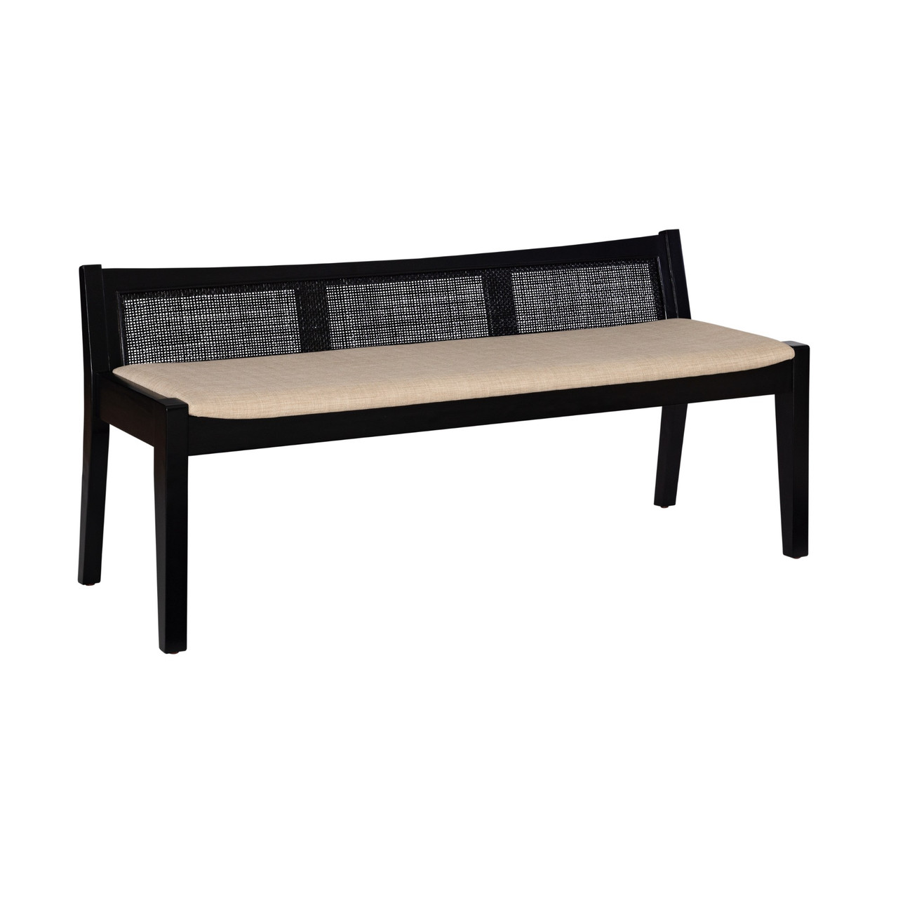 Contemporary Home Living Woven Rattan Cane Bench - Thumbnail 2