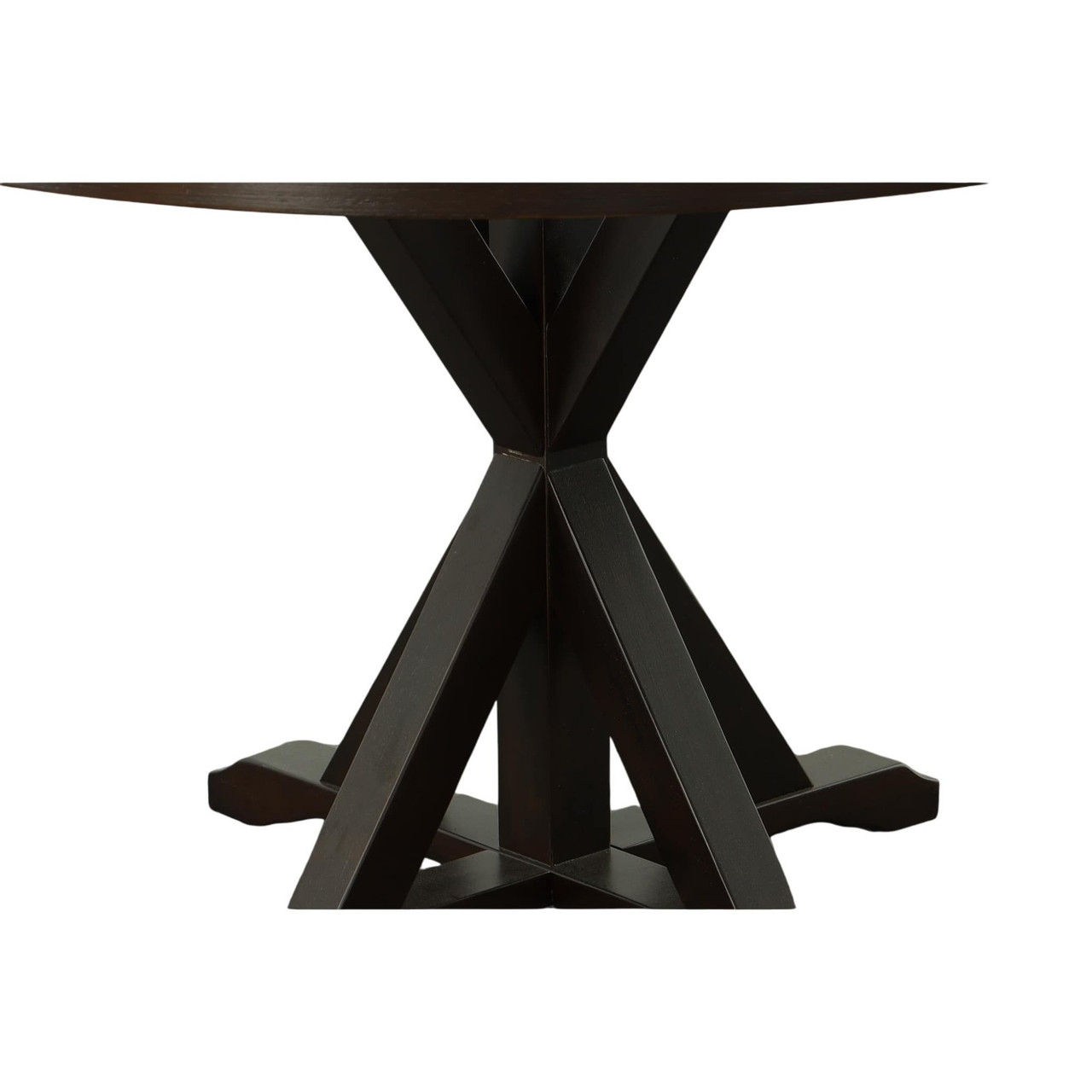 X Base Round Top Pedestal Dining Table - 48" - Espresso Brown ...