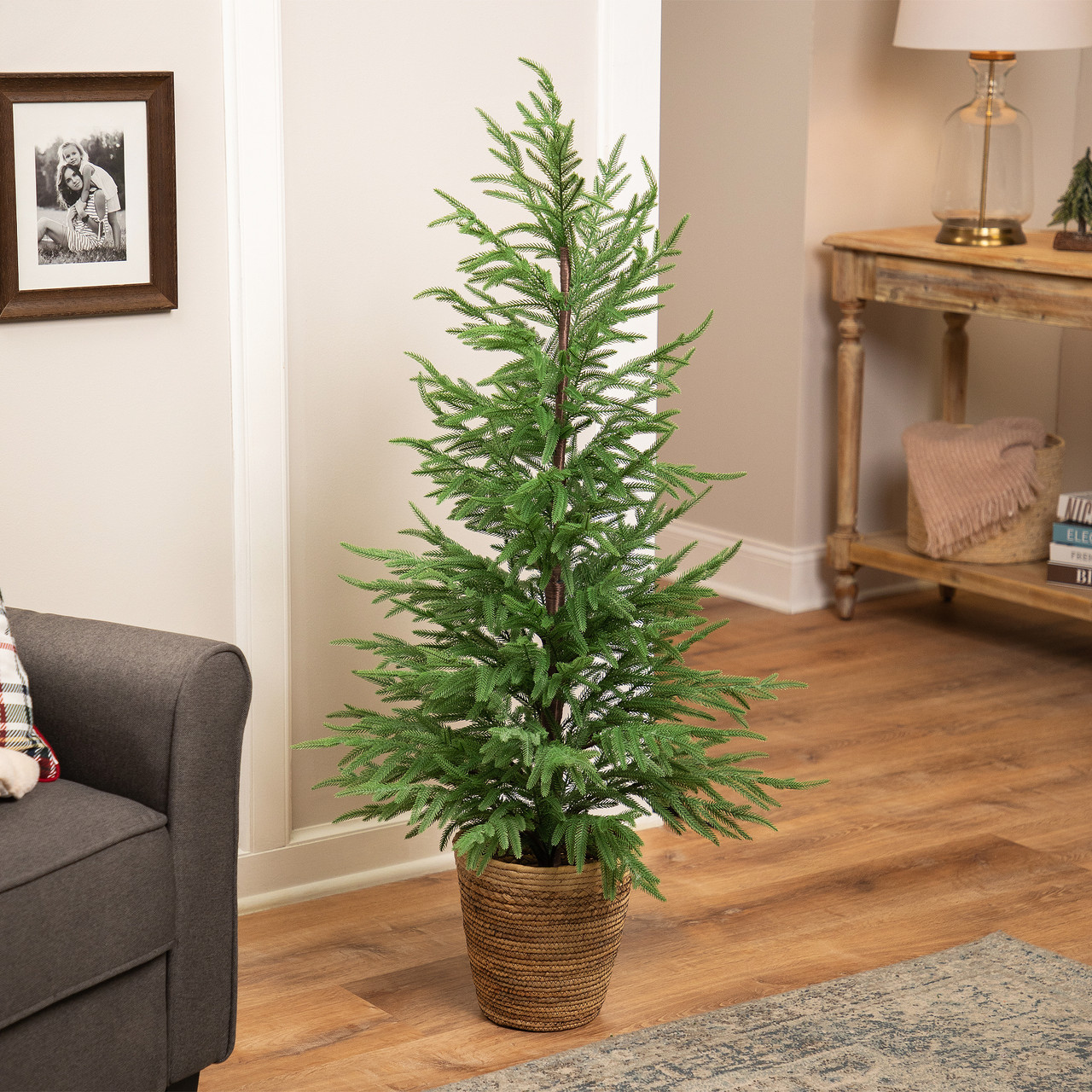 Medium Norfolk Pine Artificial Potted Christmas Tree - 4' - Unlit