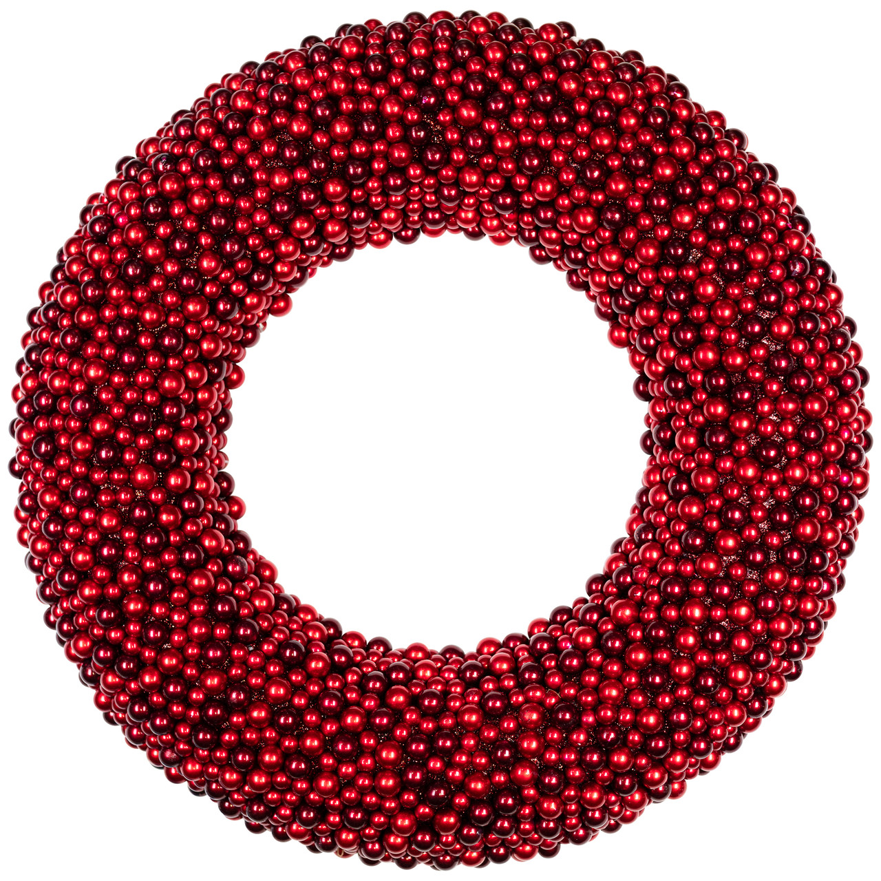 Glitter Red Berry Christmas Wreath with Two Tone Berries 20 Inch Unlit