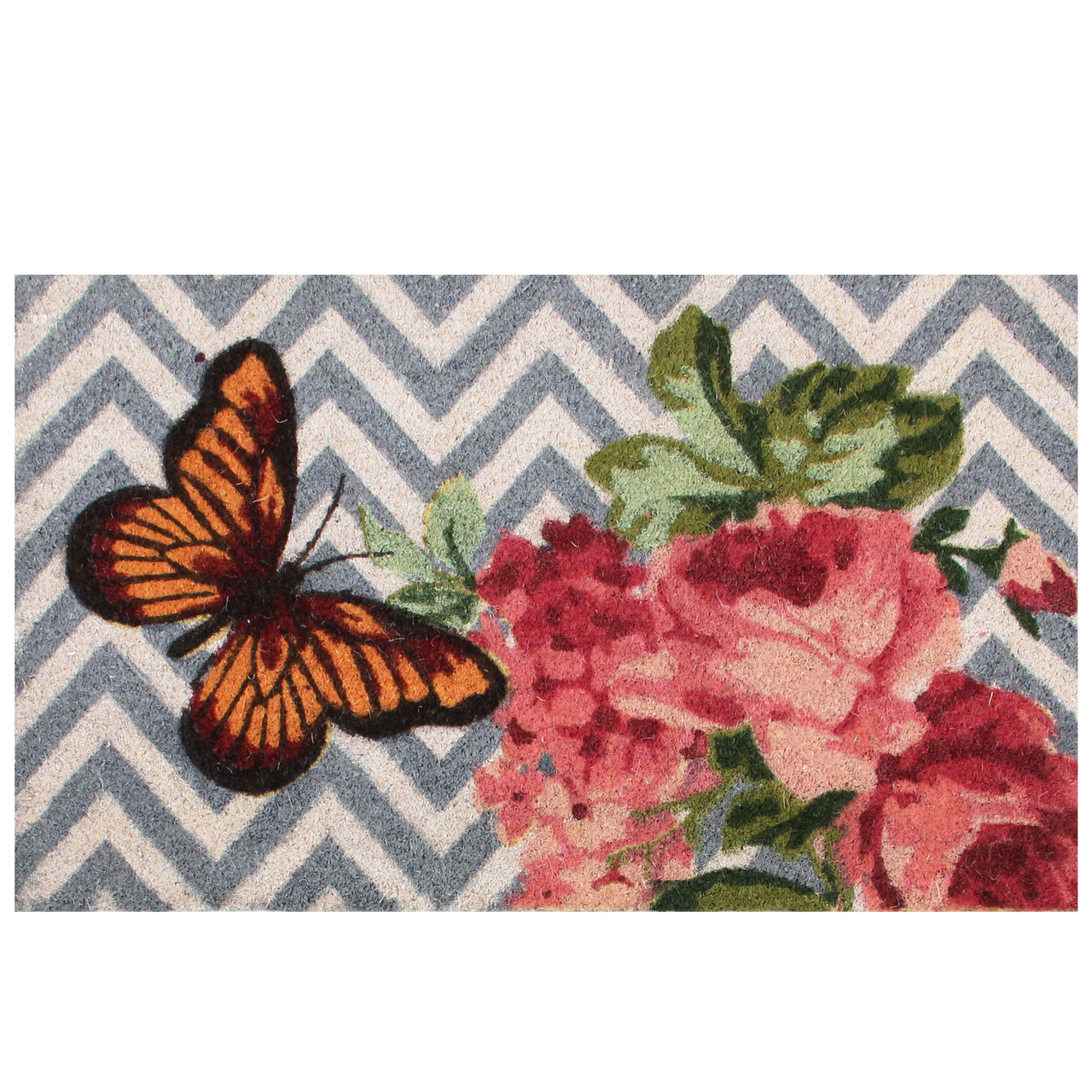 Butterfly Coir Plush Doormat