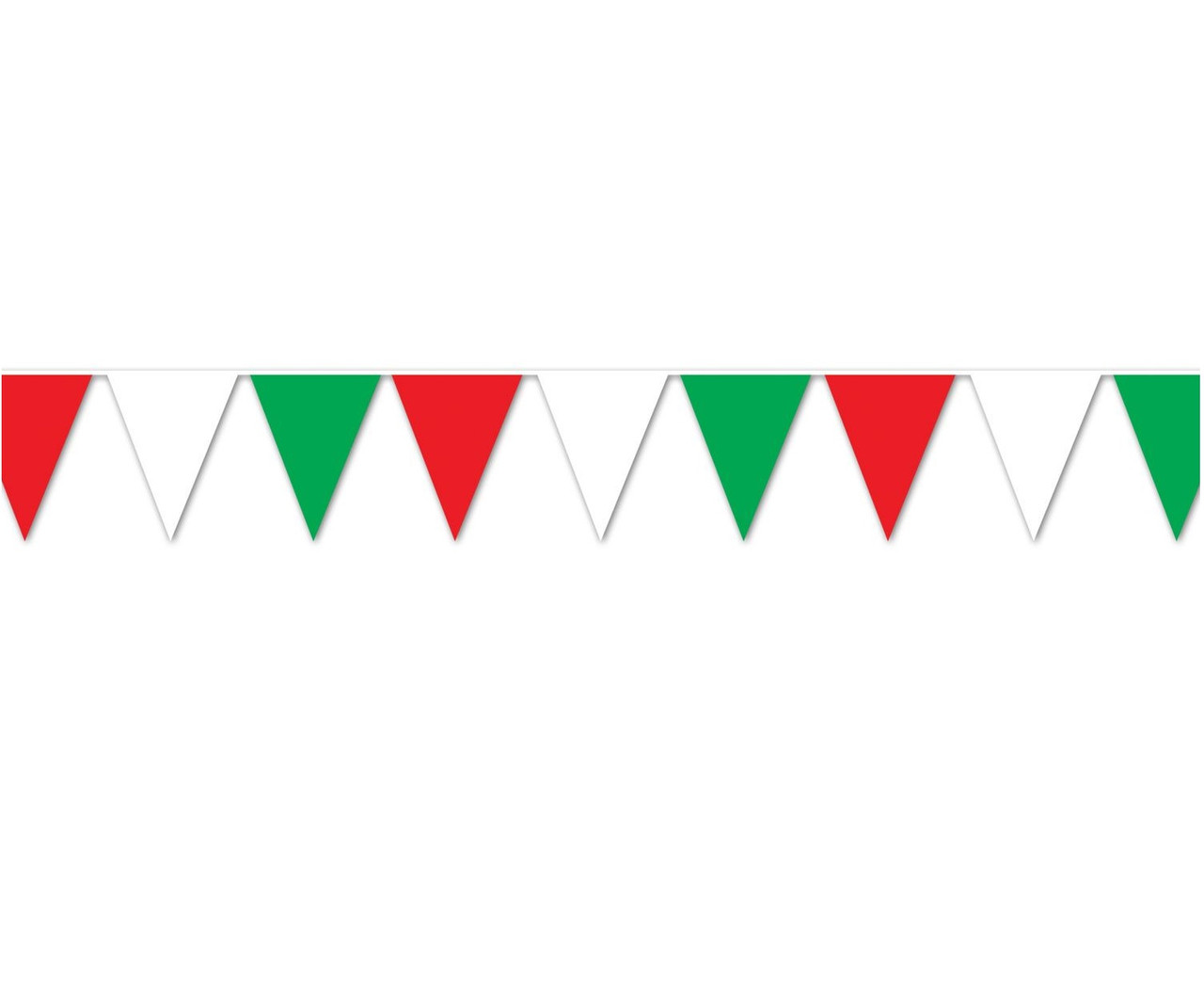 Club Pack Of 12 Red White Green Italian Outdoor Pennant Banner