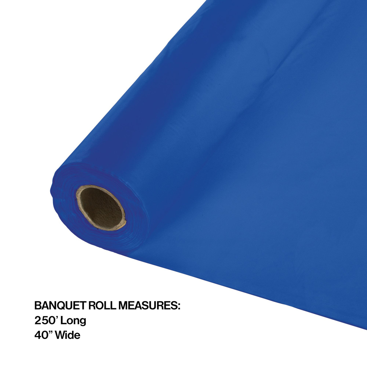 250' Cobalt Blue Solid Disposable Banquet Party Table Cloth Roll