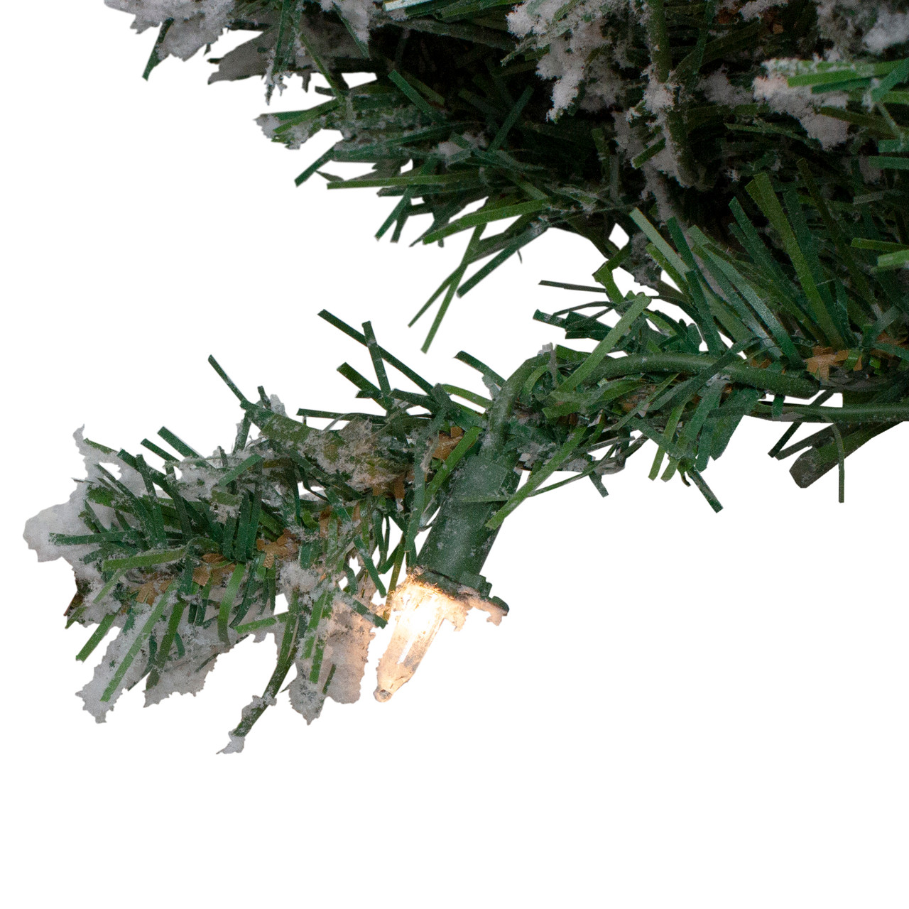 Pre-Lit Flocked Victoria Pine Artificial Christmas Wreath - 30-Inch ...