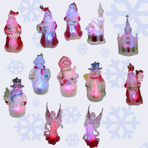 Set of 12 Lighted LED Color Changing Christmas Ornaments Christmas