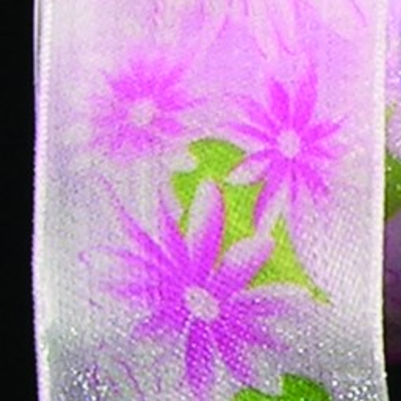 Wire Edge Floral Ribbon Sheer lavender 1.5 inches wide – Craft Supply House