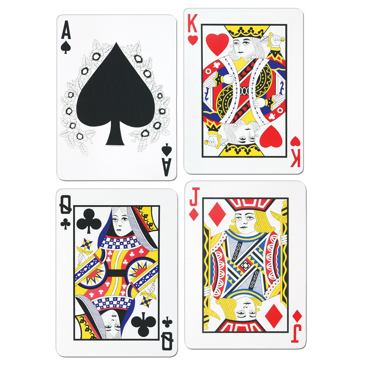 Club Pack Of 48 Multi Colored Poker Night Playing Card Cutout