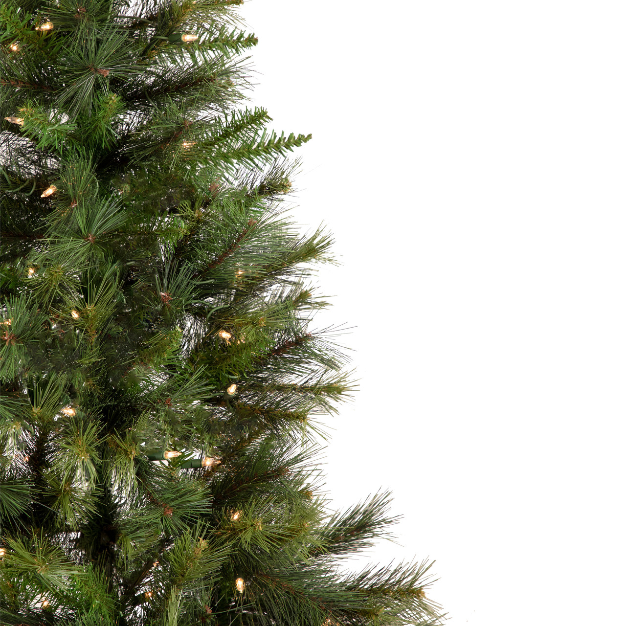 7.5' PreLit Slim Canyon Pine Half Wall Artificial Christmas Tree