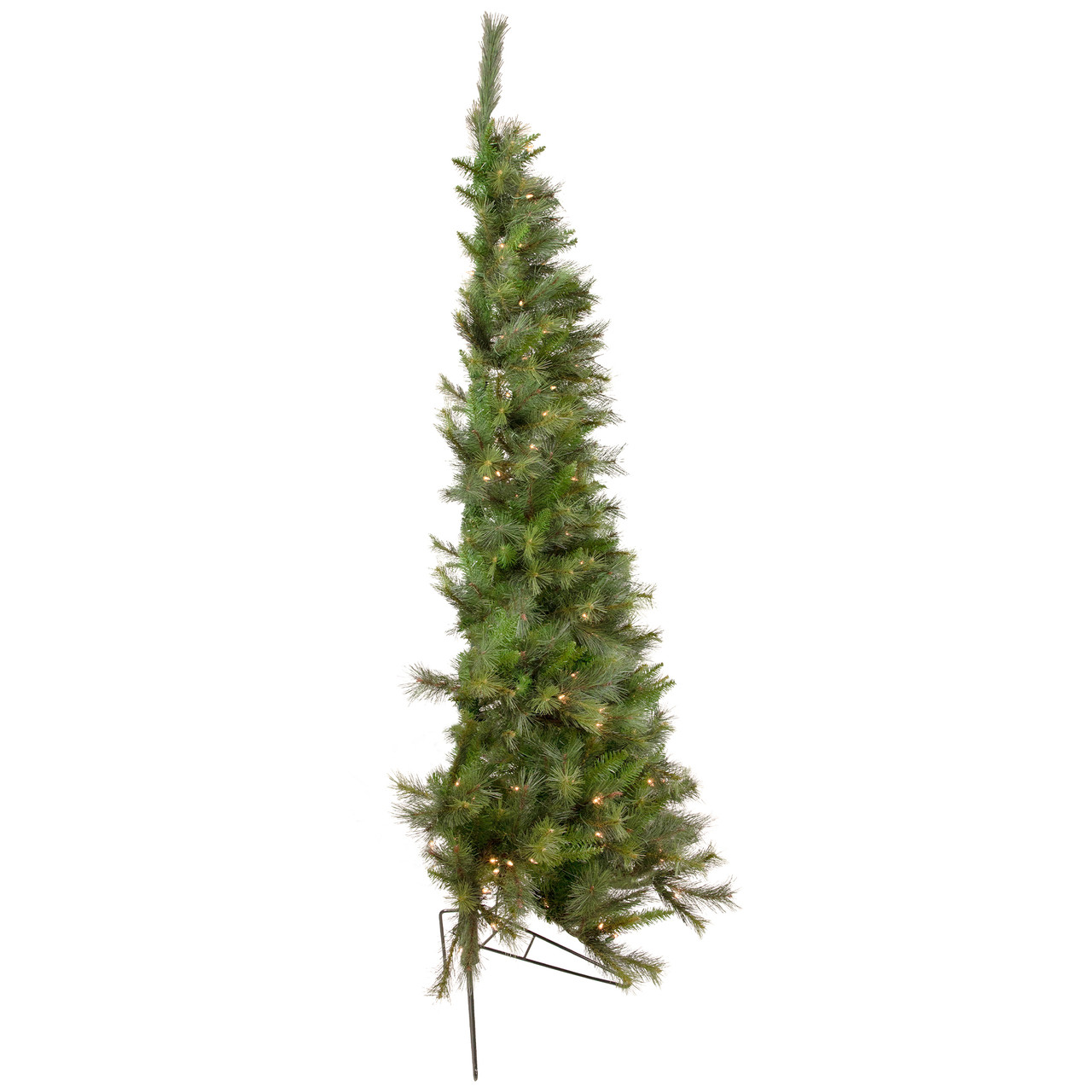 7.5' PreLit Slim Canyon Pine Half Wall Artificial Christmas Tree