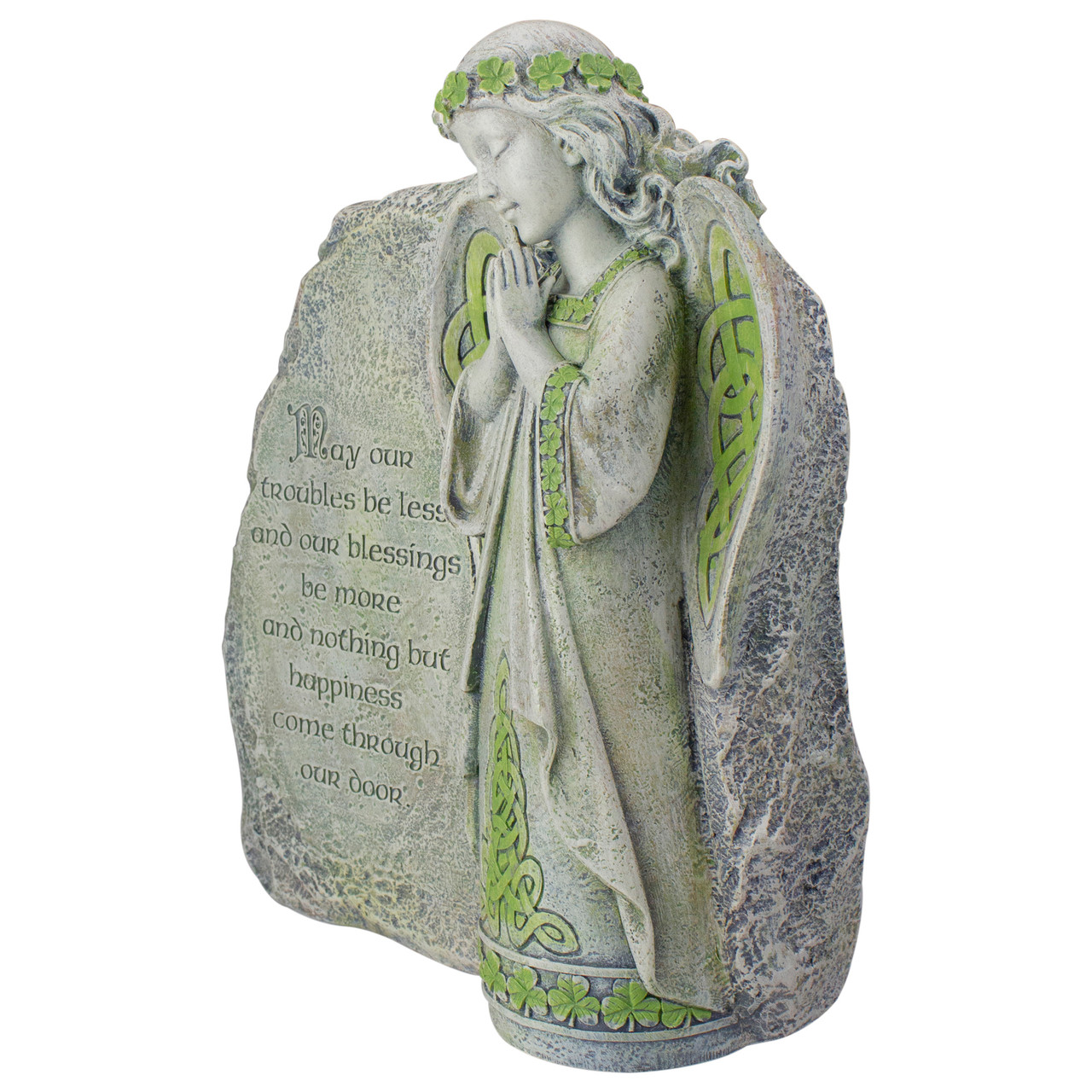 9.75" Gray Joseph's Studio Irish Blessing Angel Outdoor Patio Garden