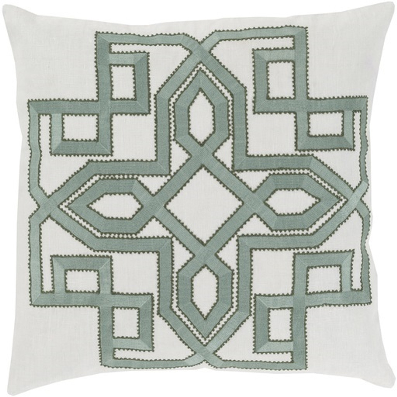 20 Lavish Labyrinth Sage Green Cream Decorative Square Throw