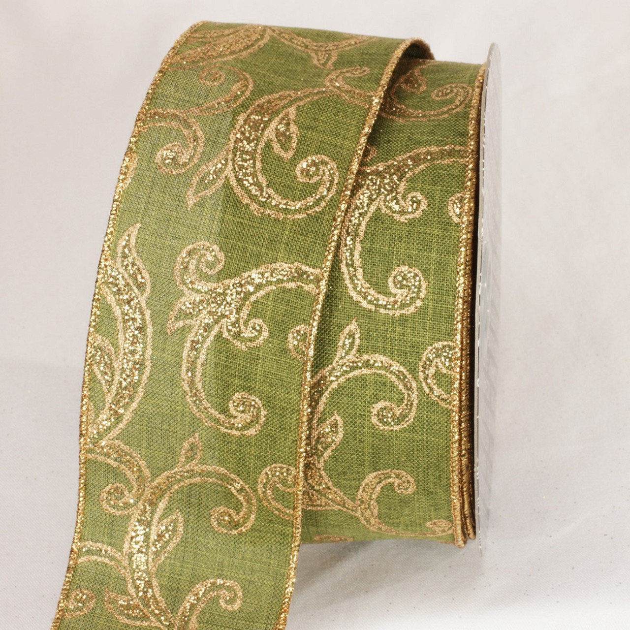 Sage Green Wired Ribbon 2 1/2 Inches Wide X 10 Yards Wide