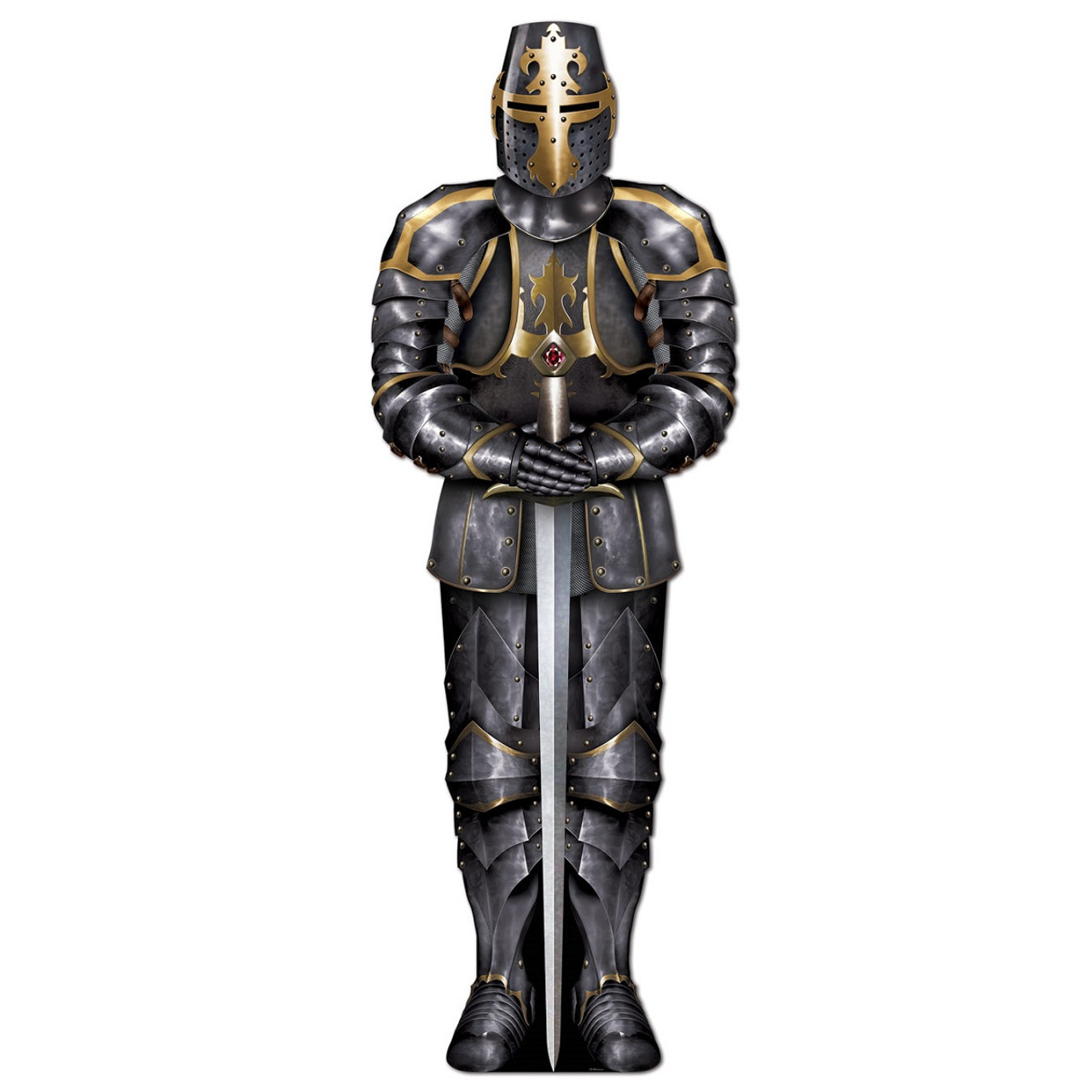 Club Pack Of 12 Medieval Themed Jointed Black Knight Party