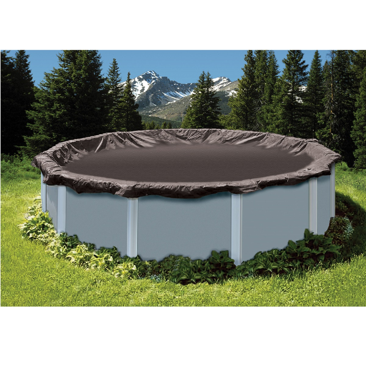 8' Black Deluxe Above Ground Swimming Pool Closing Leaf Net Cover - Thumbnail 3