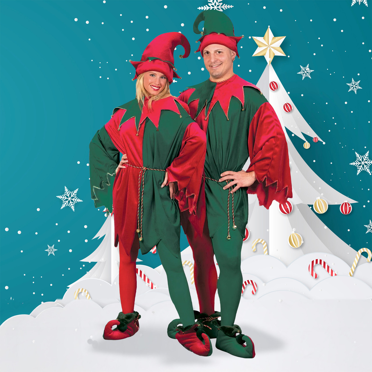 Red \u0026 Green Elf Unisex Adult Christmas 