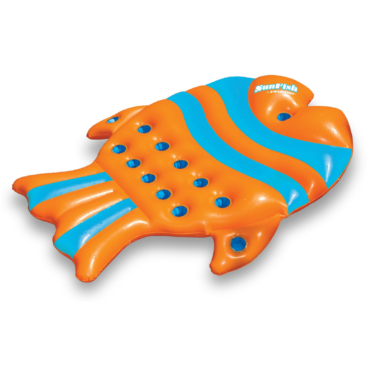 60.5 Inflatable Orange & Blue Sun Fish Swimming Pool Floating