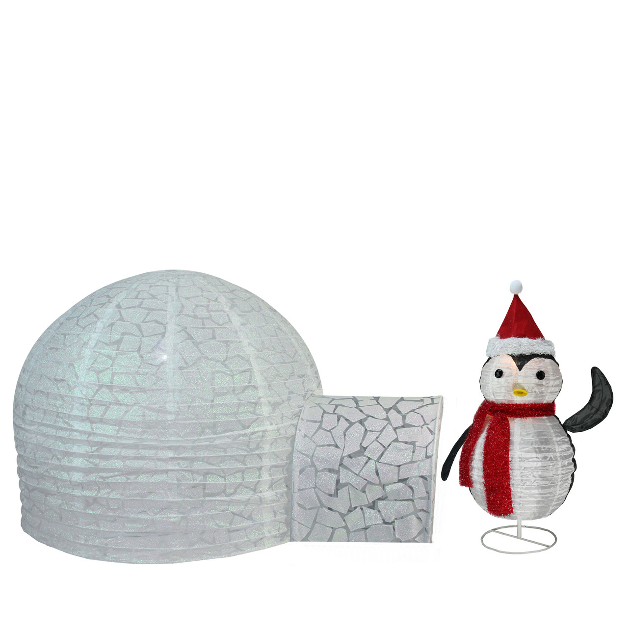 Set Of 2 Pre Lit White Penguin Igloo Outdoor Christmas Yard Art Decors 45 Christmas Central
