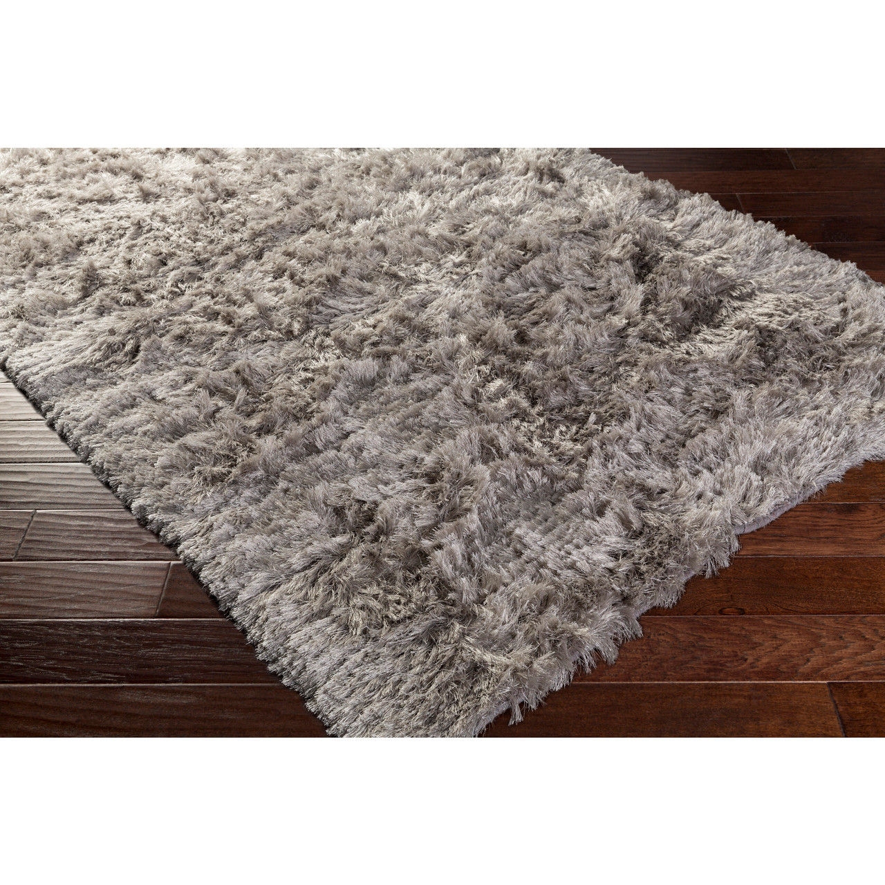 2' x 3' Dunn Light Gray Shag Area Throw Rug | Christmas Central