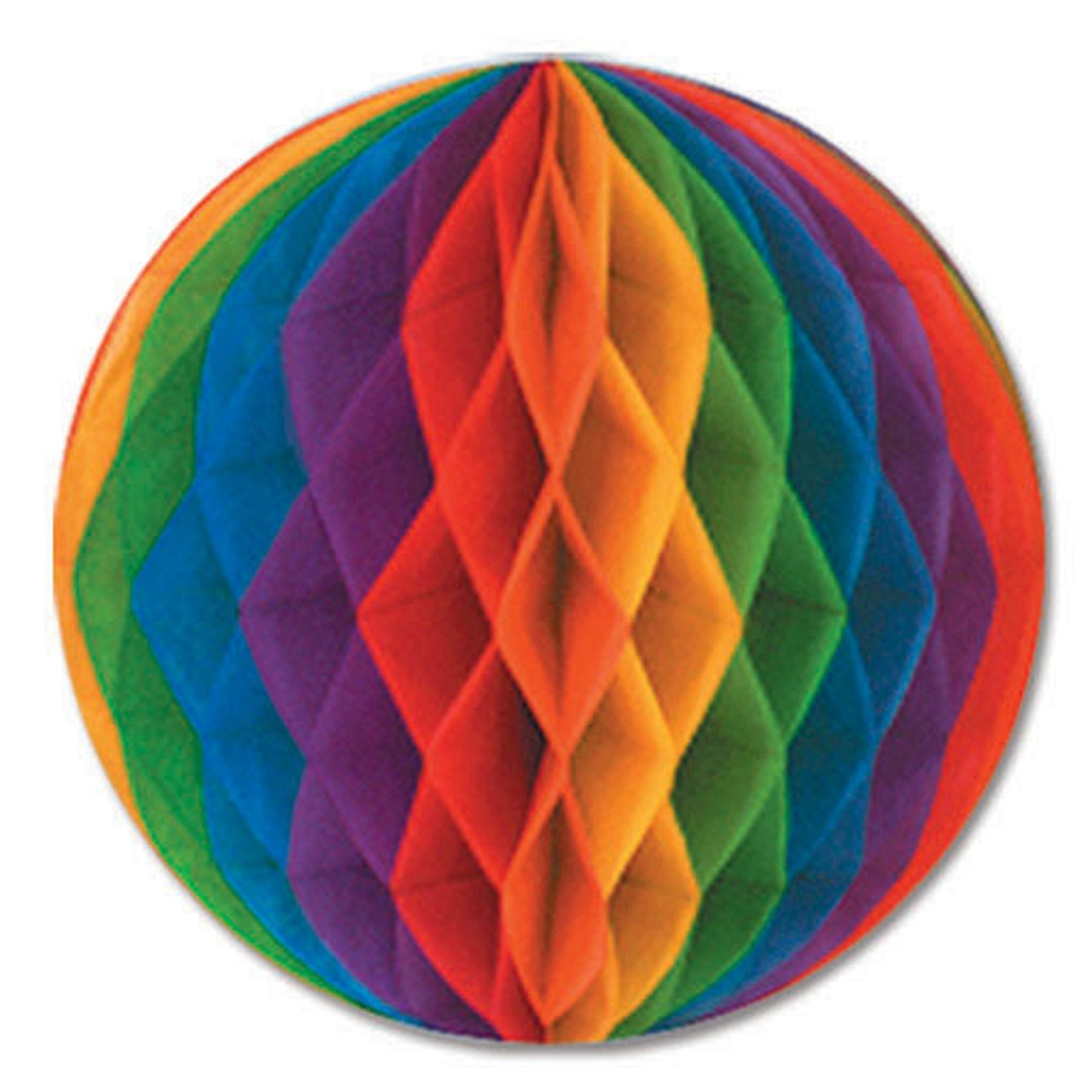 Club Pack Of 12 Rainbow Color Honeycomb Hanging Tissue Ball