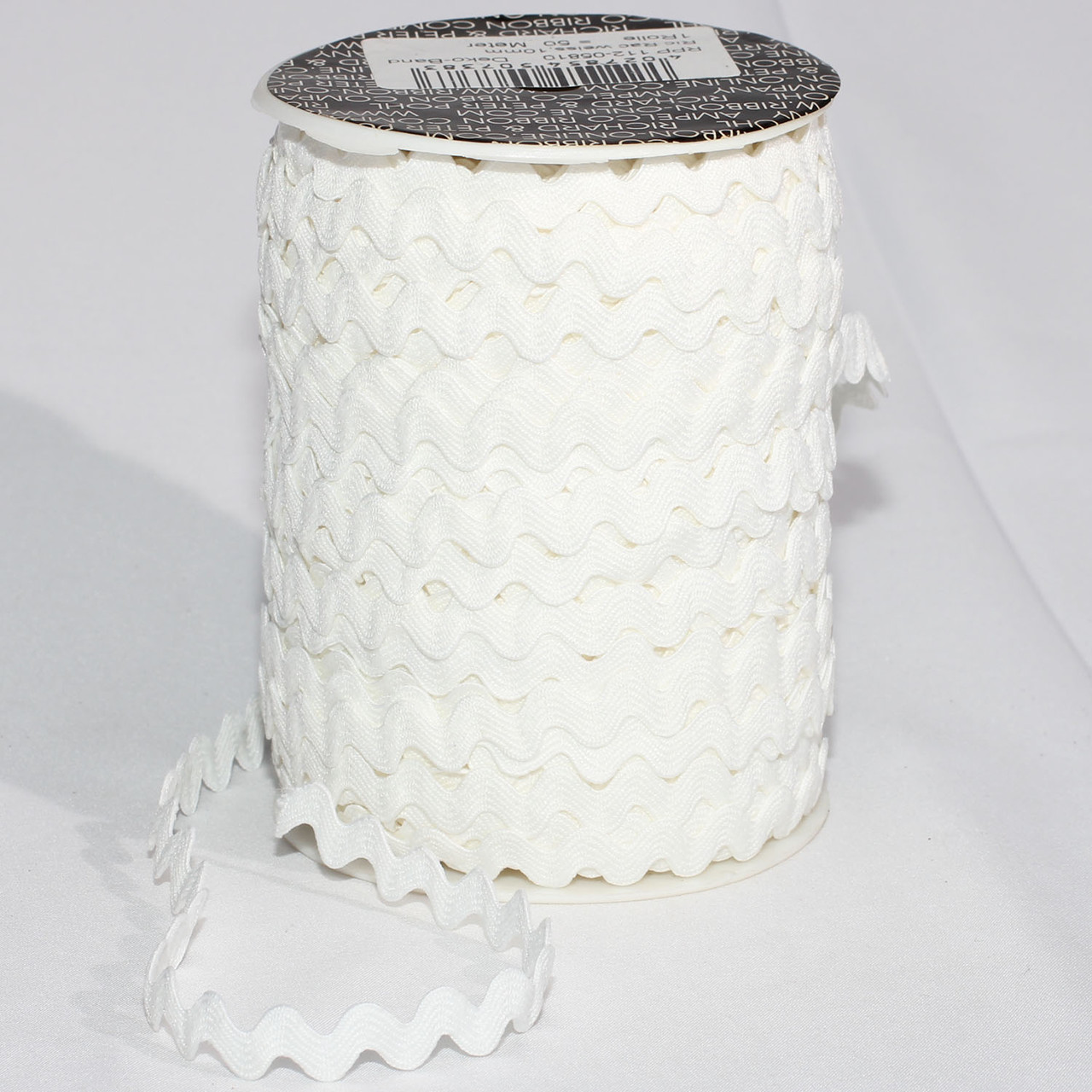 White Woven Edge Ric Rac Christmas Craft Ribbon 0.25