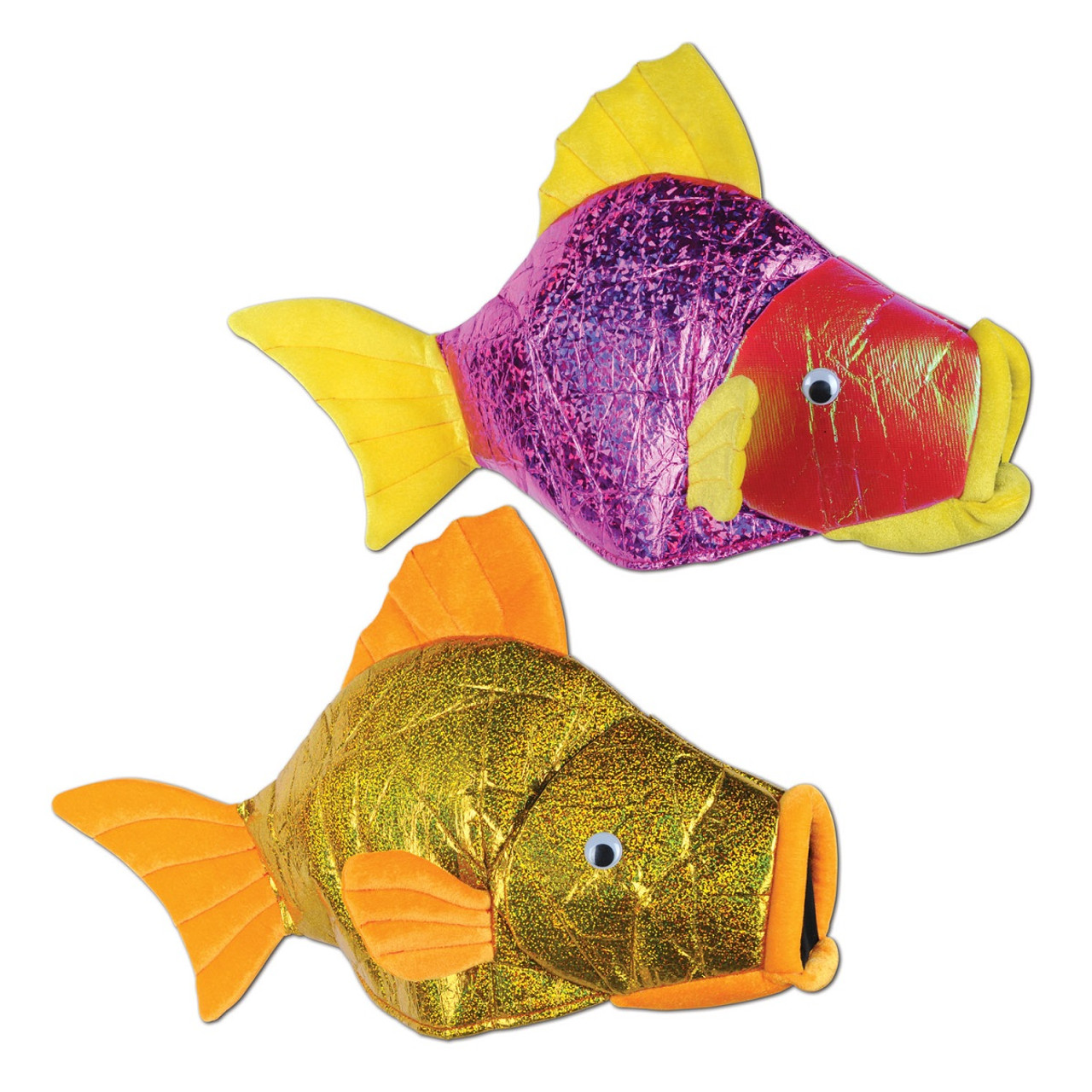 Pack of 6 Red & Green fish Adult Unisex Hats Halloween Costume Accessories  - One Size
