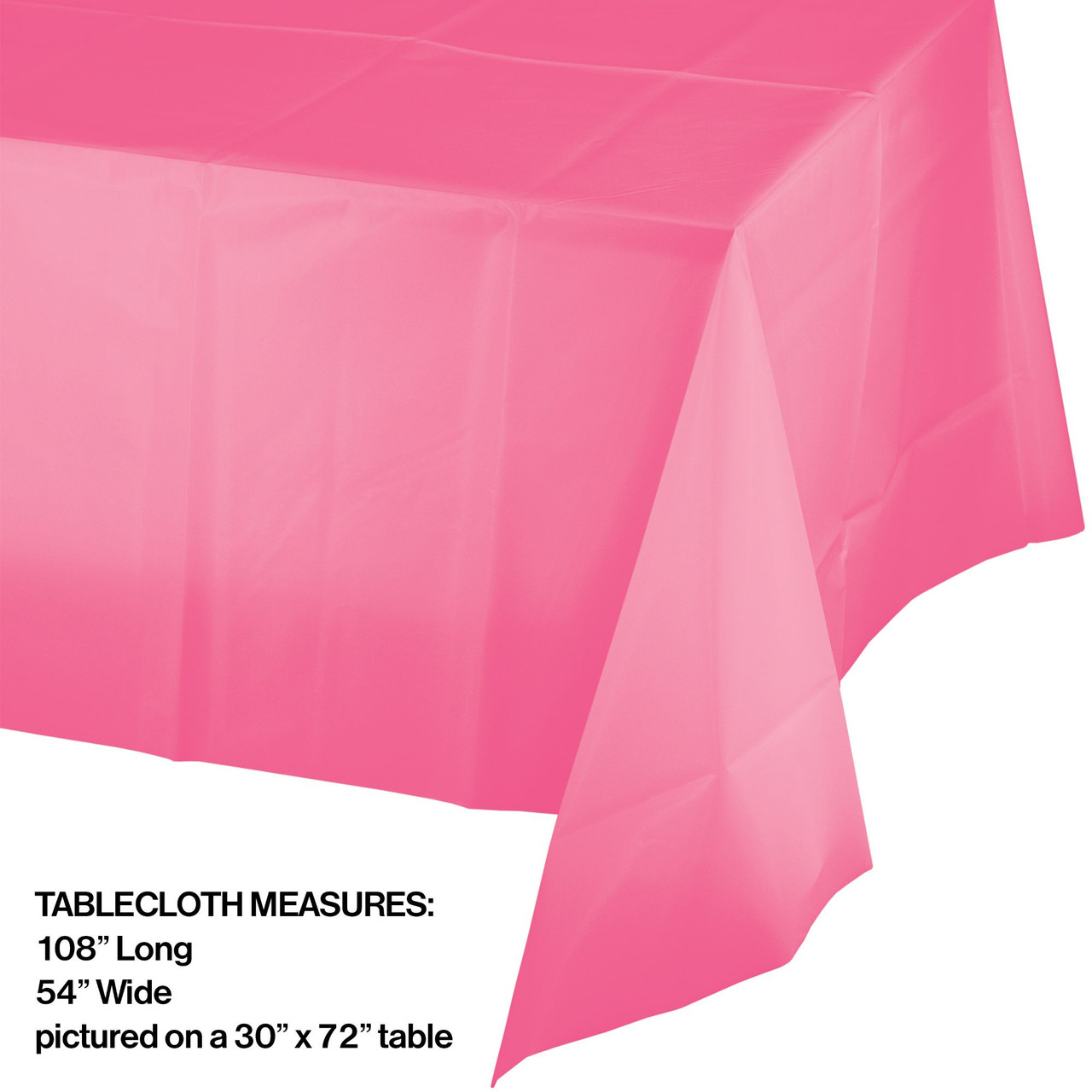 Club Pack of 12 Candy Pink Disposable Picnic Party Table Covers 108