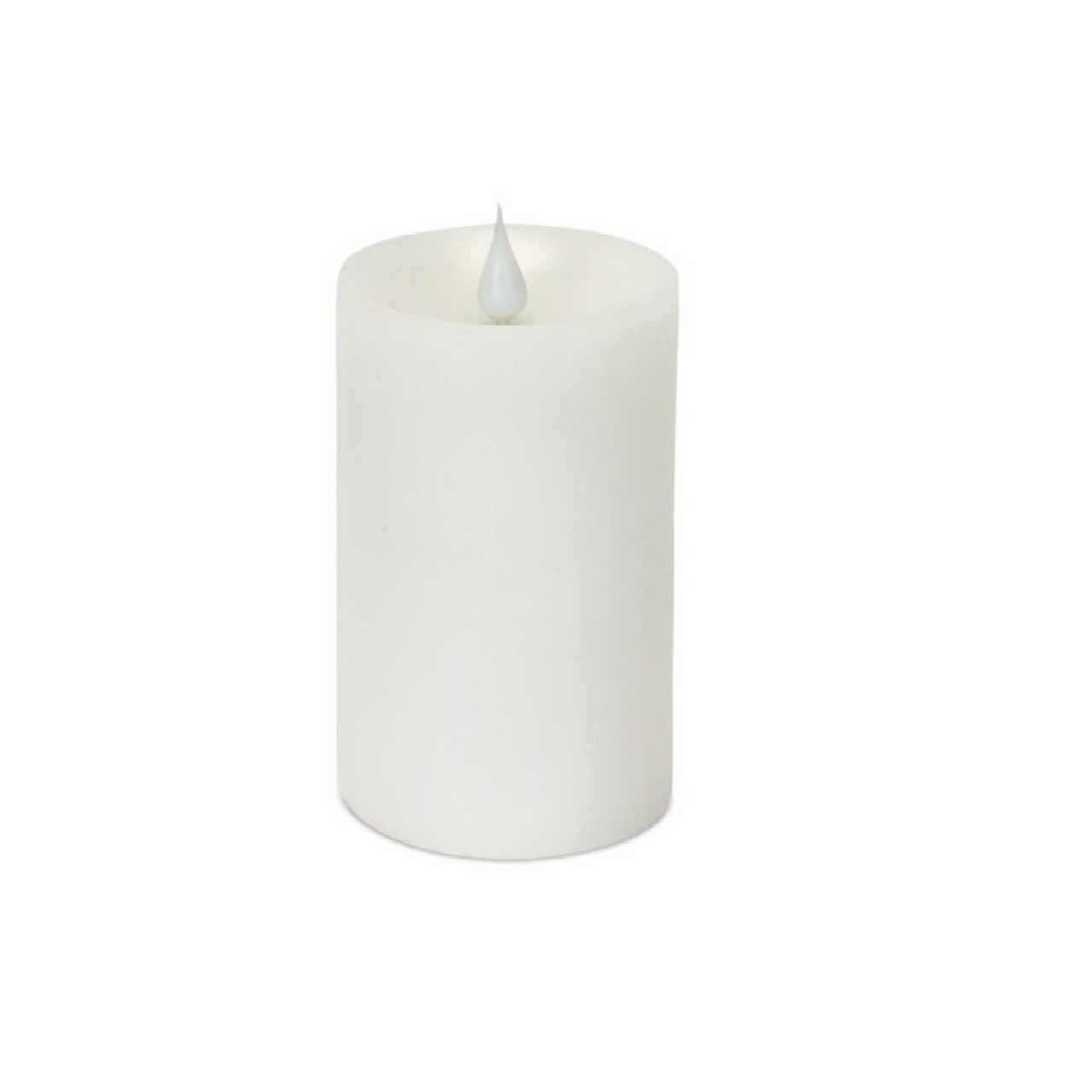 5 25 Battery Operated White Led Flameless Pillar Candle With Moving Flame Christmas Central