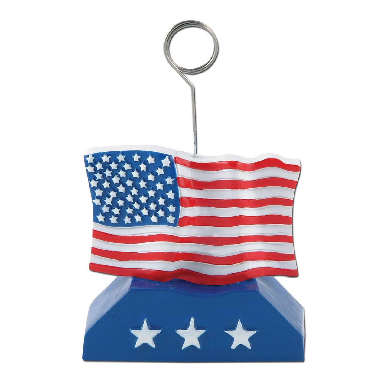 Pack Of 6 Red Blue Flag 4th Of July Photo Or Balloon Holder