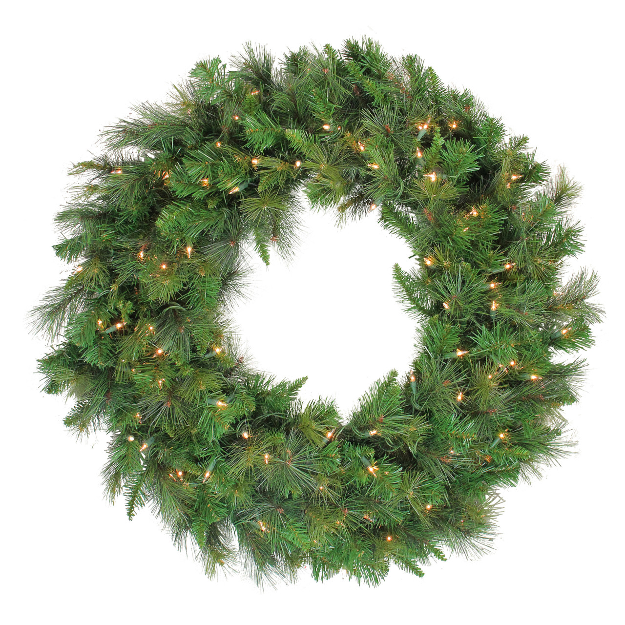 Mixed Canyon Pine Artificial Christmas Wreath - 36-Inch, Clear Lights ...