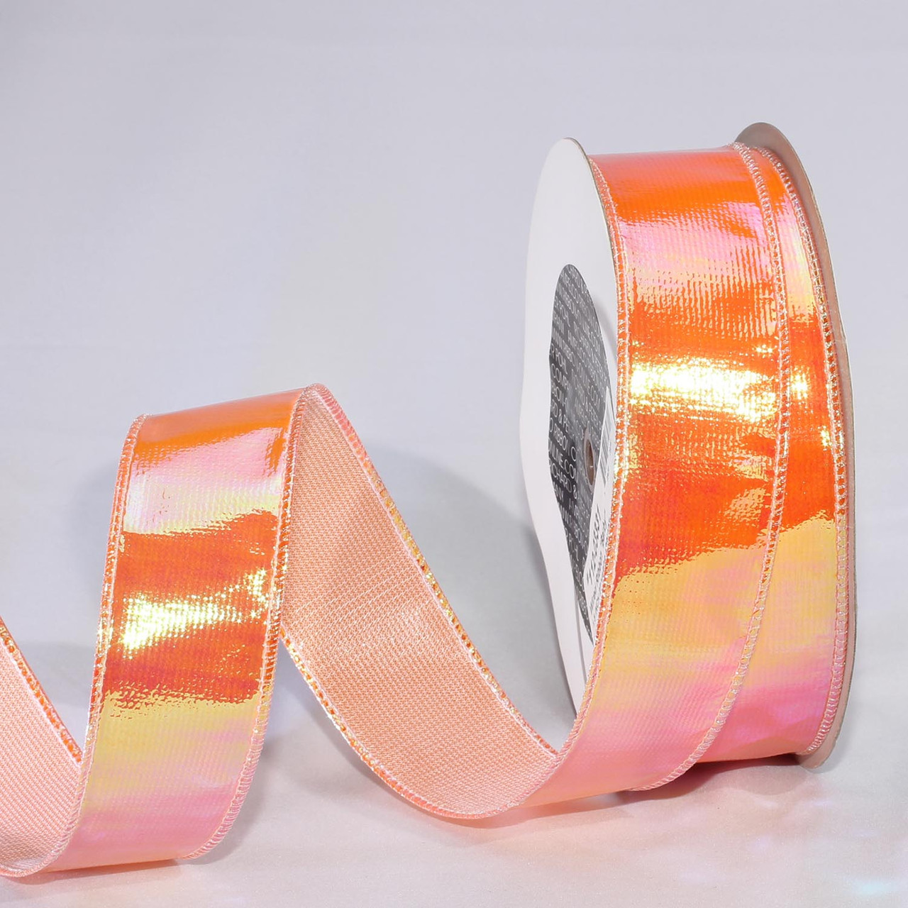 Orange Contemporary Iridescent Wired Craft Ribbon 1.5 x 54 Yards