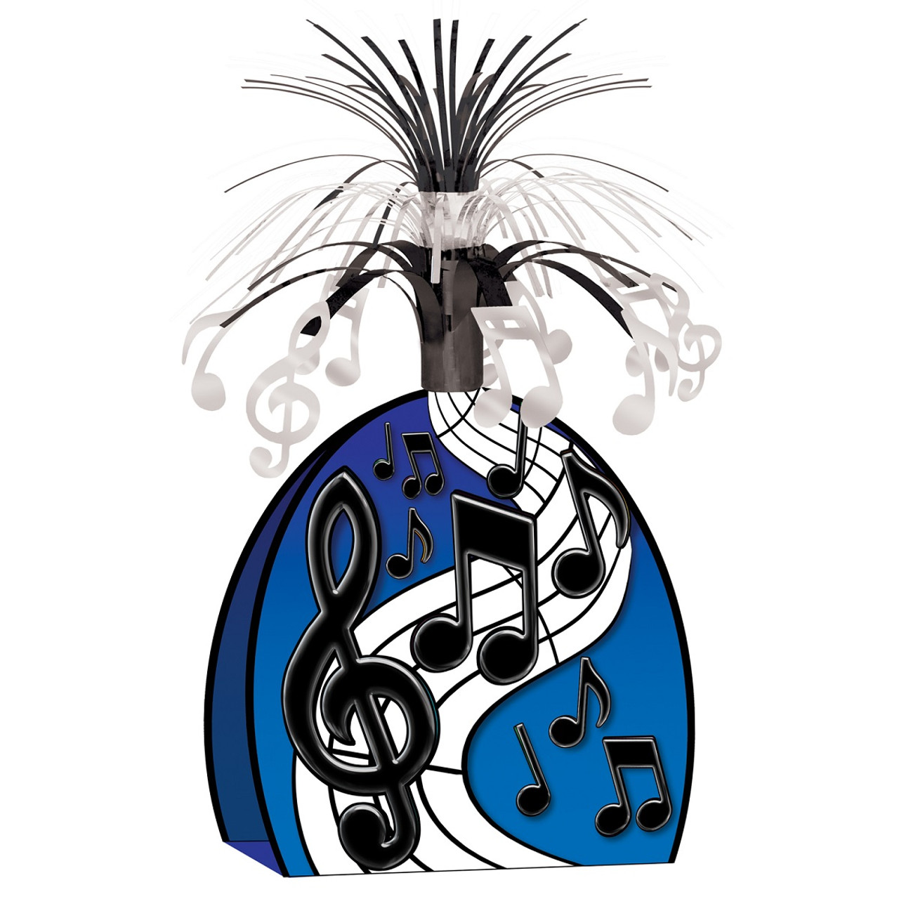 Club Pack Of 12 Blue Black Musical Notes Centerpiece Decorations