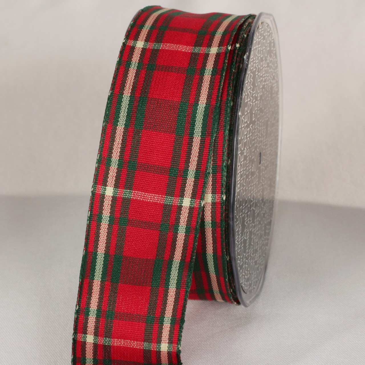 Scarlet Red & Green Plaid Tartan Wired Craft Ribbon 1.5 x 30