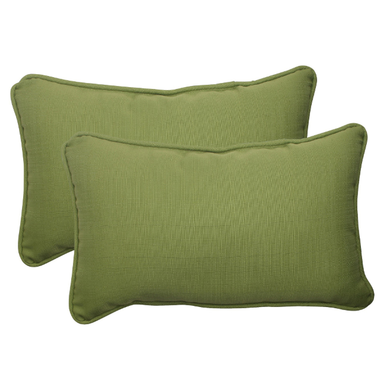 Set of 2 Solid Olive Green Outdoor Patio Corded Rectangular Throw