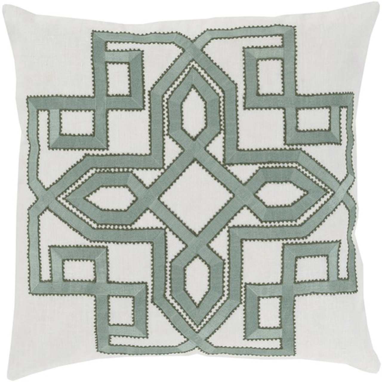 18 Lavish Labyrinth Sage Green Cream Decorative Square Throw