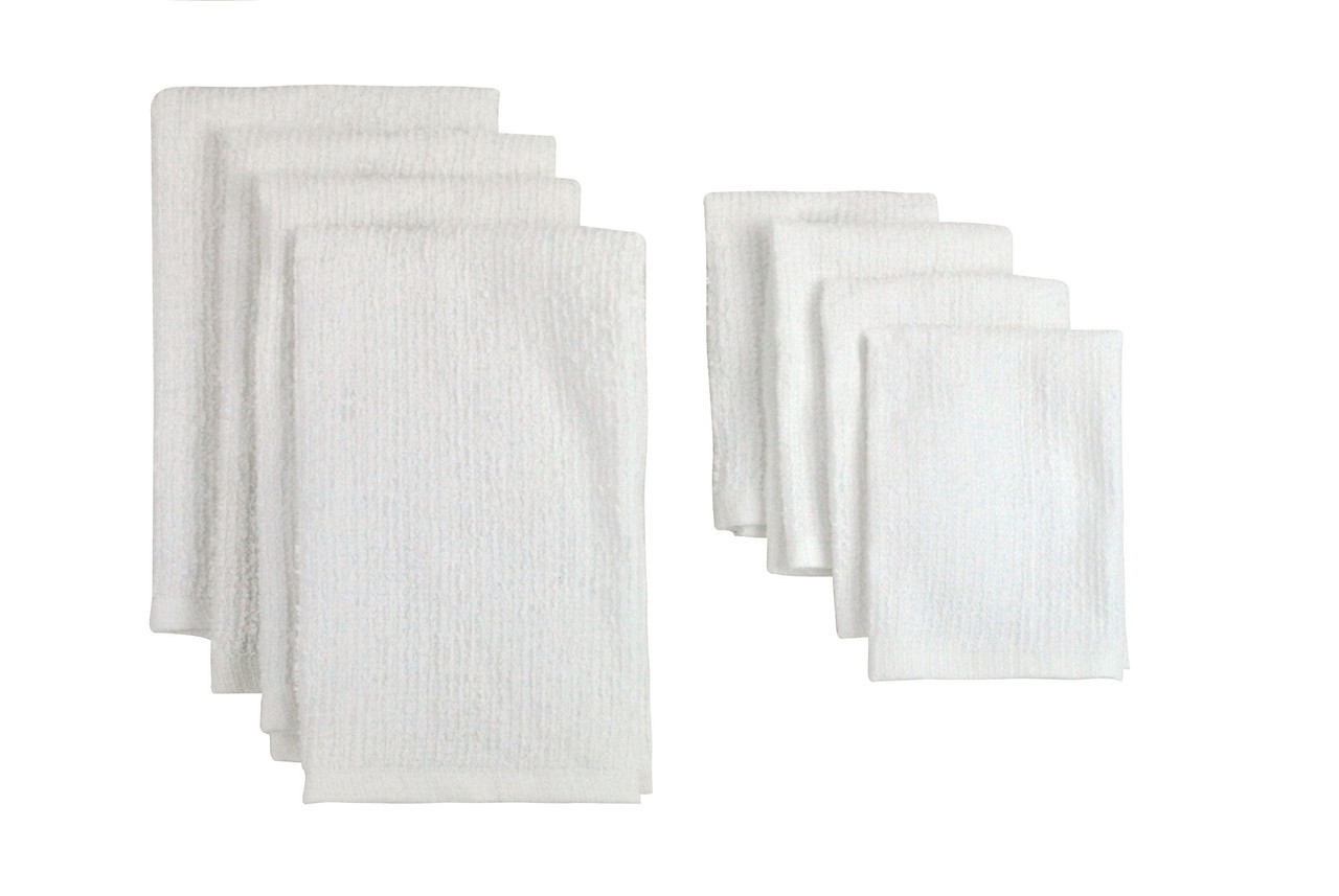 Set of 5 Assorted Stonewash Blue & White Everyday Dish Towel, 28