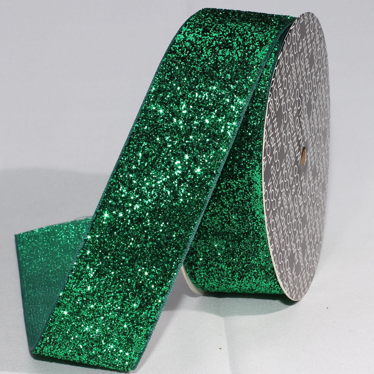 5 Yards Metallic Glitter Ribbon Lace Green Ribbon Sparkly Velvet