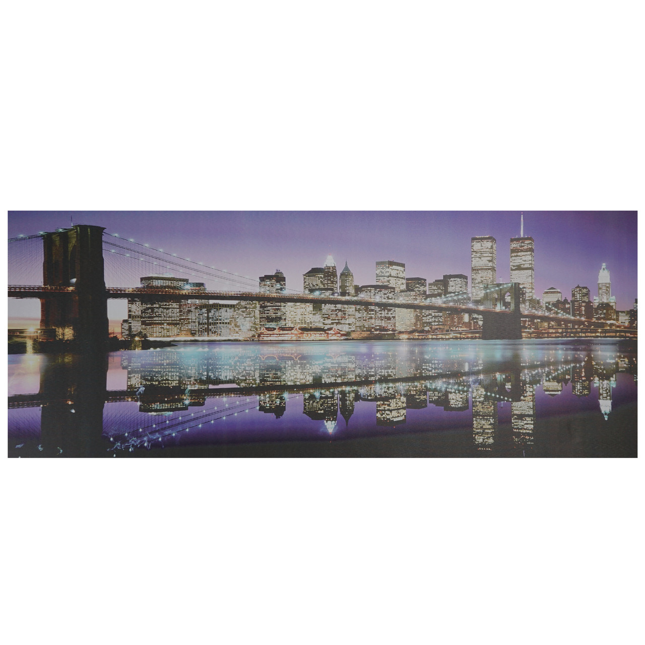 LED Lighted Brooklyn Bridge Skyline Canvas Wall Art - 15.75
